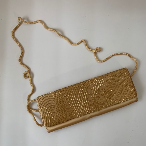 La Regale Gold Beaded Evening Bag - Picture 2 of 8